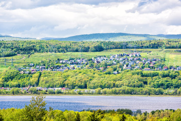 Fototapeta premium Cityscape or skyline of town and Saint Lawrence river in Quebec, Canada