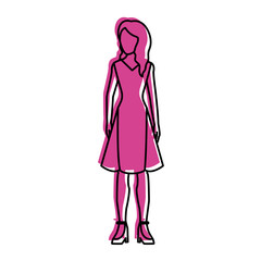 woman in dress and heels avatar icon image vector illustration design 