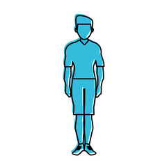 man avatar icon image vector illustration design  blue color