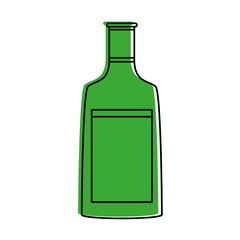 liquor bottle icon image vector illustration design  green color