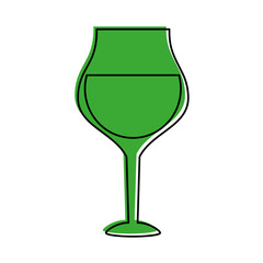 glass of wine icon image vector illustration design  green color