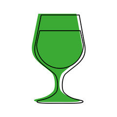 glass of wine icon image vector illustration design  green color