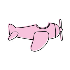 airplane single engine icon image vector illustration design  pink color