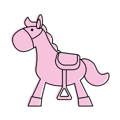 rocking wooden horse toy icon image vector illustration design  pink color