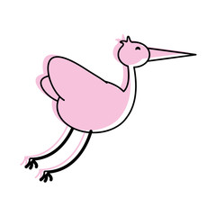 stork bird icon image vector illustration deisgn  pink color