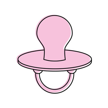 recommend clip art: pacifier baby related icon image vector illustration design  pink color