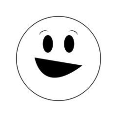 happy grin emoji instant messaging  icon image vector illustration design  black and white