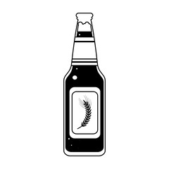 beer bottle  icon image vector illustration design  black and white