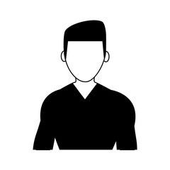 muscular man portrait avatar icon image vector illustration design  black and white