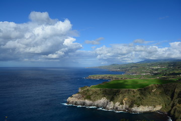 Fototapeta na wymiar End of the island in Sao Miguel, Azores, Portugal