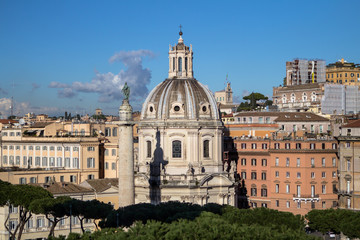 Fototapeta na wymiar Santa Maria di Loreto and Most Holy Name of Mary in Rome, Italy