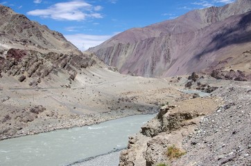 Landscape between Lamayuru and Leh in Ladakh, India