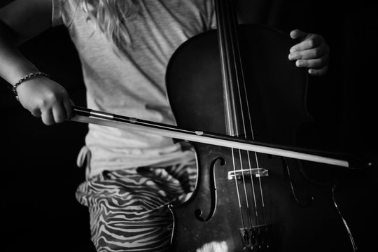 Young cellist