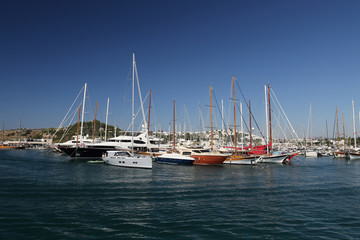 Fototapeta premium Sailboats in Bodrum Marina
