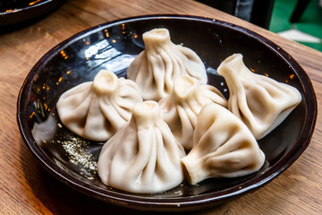 Traditional Georgian dishes - khinkali