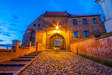 Grudziadz old town at night. Poland