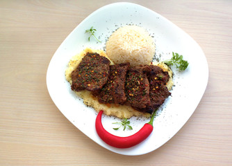 Grilled Mexican Steak and Chili with Rice