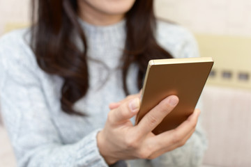 Fototapeta premium スマートフォンを持つ女性