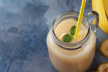 Banana smoothies with space for text