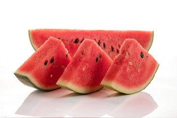 Slice of watermelon on white