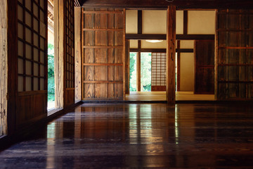 日本の昔の家。 屋内。 伝統的な日本の家。