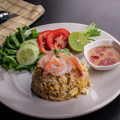 Unique style Thai shrimp fried rice