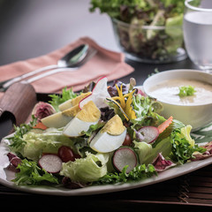Salad of vegetables with boiled eggs