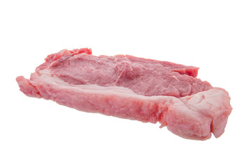 fresh pork on white background