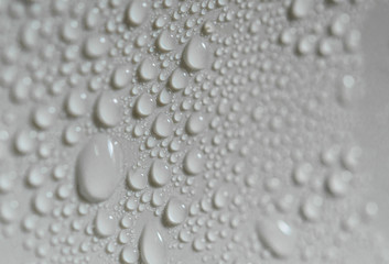 Water drops on a plastic surface