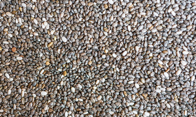 Chia seeds background. Healthy lifestyle and eating concept. Superfood.