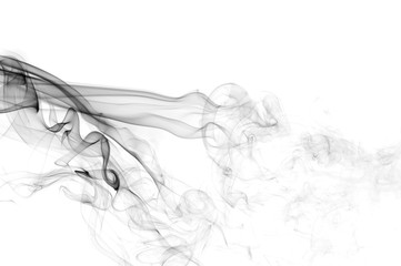 Abstract black smoke on white background,black ink  ,black and white ,B&W