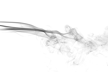 Fototapeta premium Abstract black smoke on white background,black ink ,black and white ,B&W