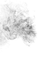 Abstract black smoke on white background,black ink  ,black and white ,B&W
