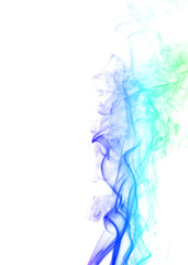 colored smoke isolated on white background