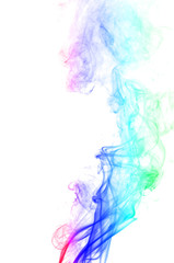 colored smoke isolated on white background