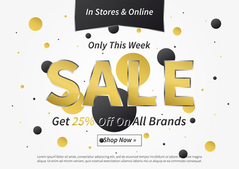 Obraz premium Banner Sale vector illustration. Creative banner layout for m-commerce, mobile promotions