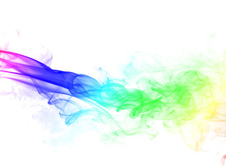colored smoke isolated on white background