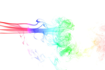 colored smoke isolated on white background