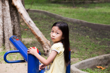 The little asian girl, The little asian girl happy girls playing outdoors