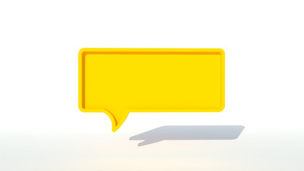 yellow Speech Bubble 3d rendering