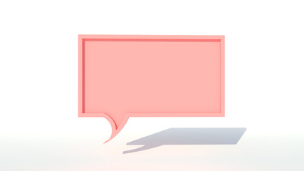 pink Speech Bubble 3d rendering