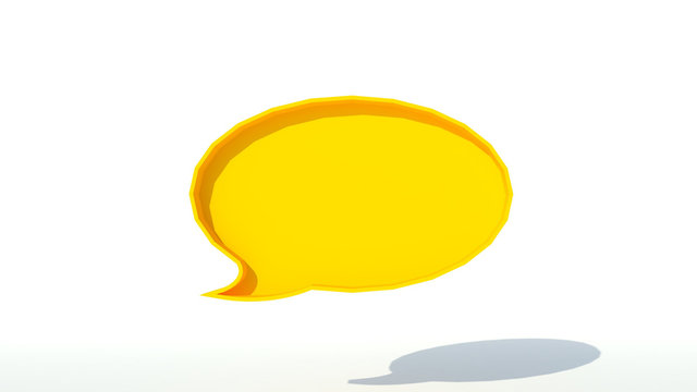 yellow Speech Bubble 3d rendering