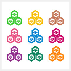 直江兼続・戦国大名（三つ亀甲に花菱・家紋）