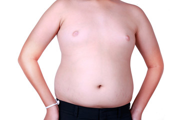 The size of stomach of children with overweight.