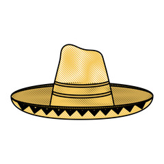 Colorful mexican hat doodle over white background vector illustration