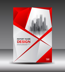 Red Cover design layout template design, flyer, poster