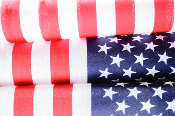 Fototapeta na wymiar Closeup folded flags - Patriotism Concept