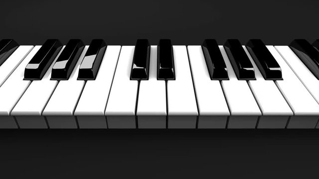 Piano Keyboard On Black Background.
Loop able 3DCG render Animation.