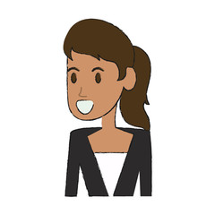 Colorful woman doodle over white background vector illustration