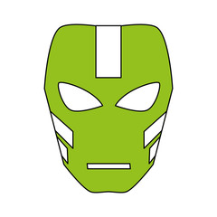 flat line monocromatic mask  over white  background vector ilustration